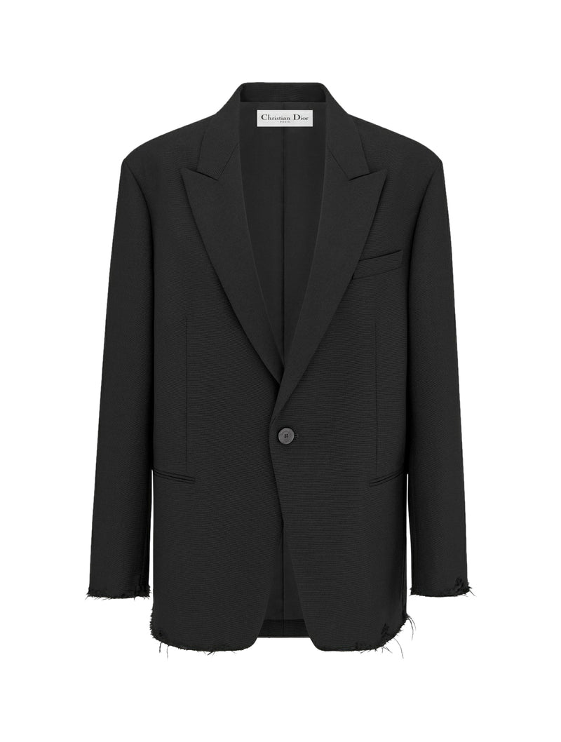 Black wool and mohair oversized blazer