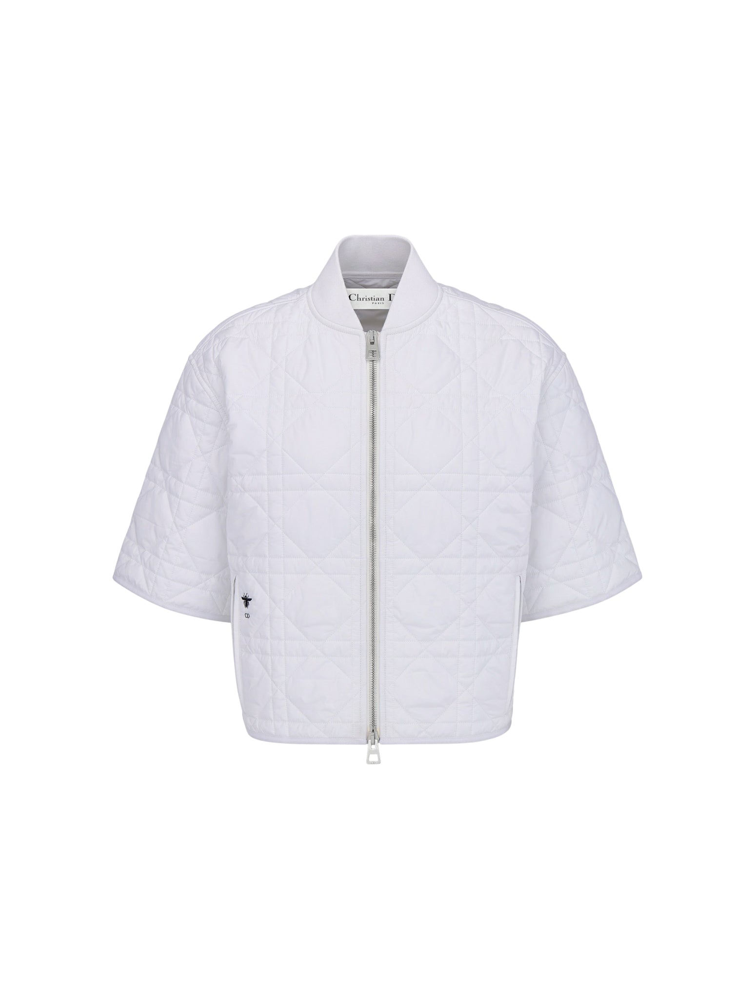 Macrocannage short-sleeved pea coat