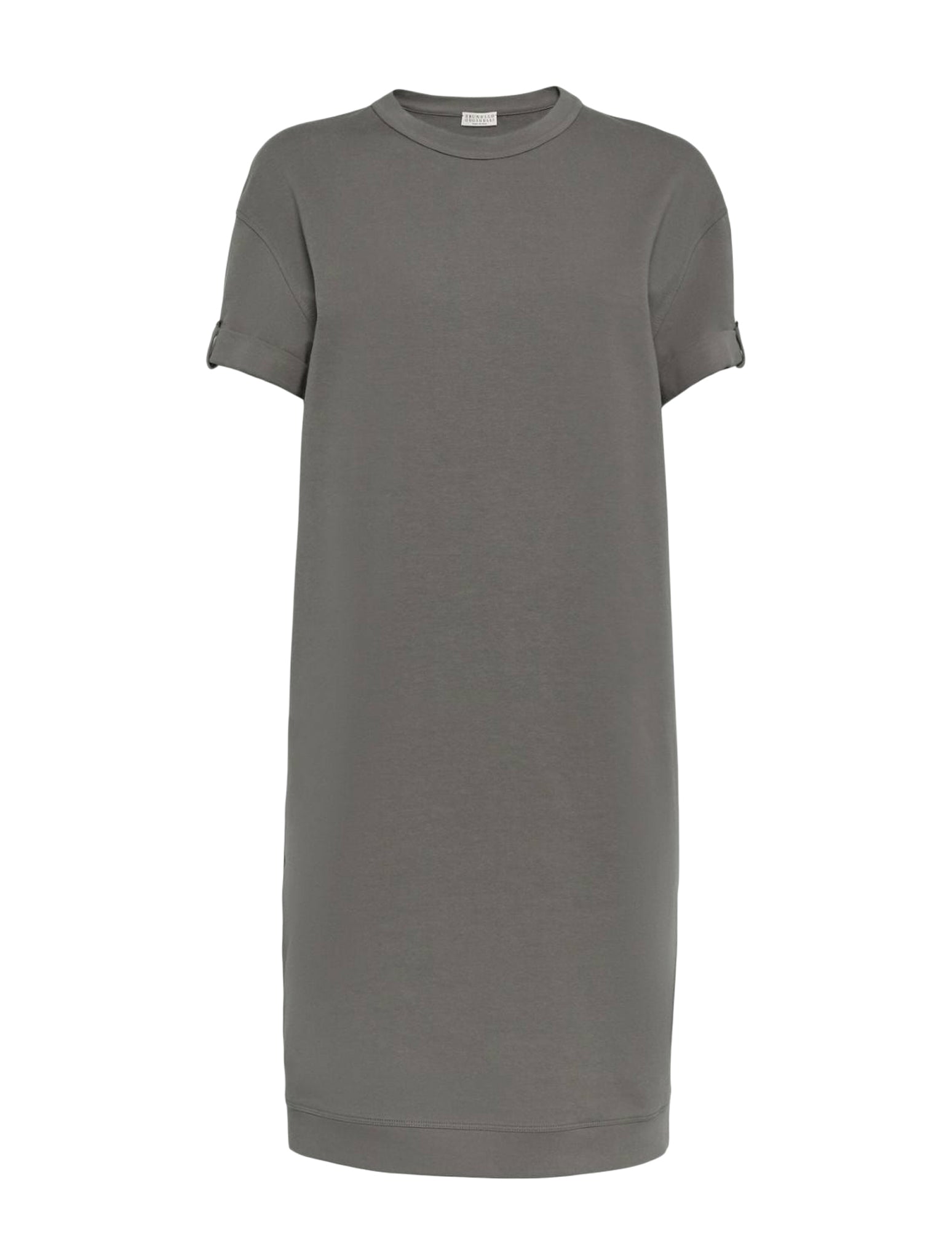 Short crew-neck dress with long sleeves