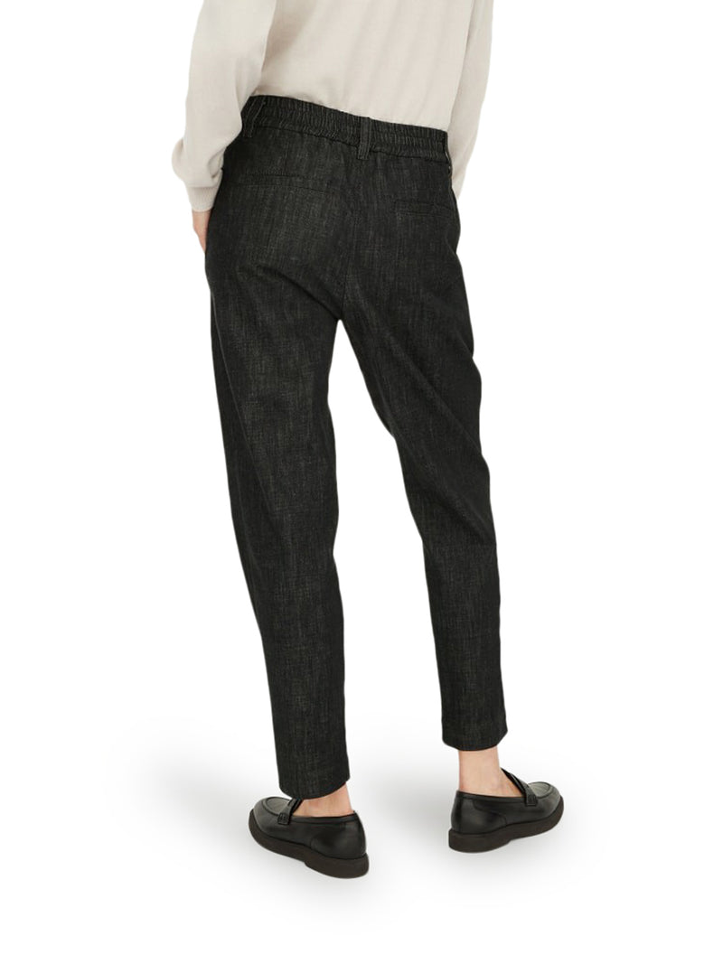 Baggy trousers in Dark Polished denim with Shiny Loop Details