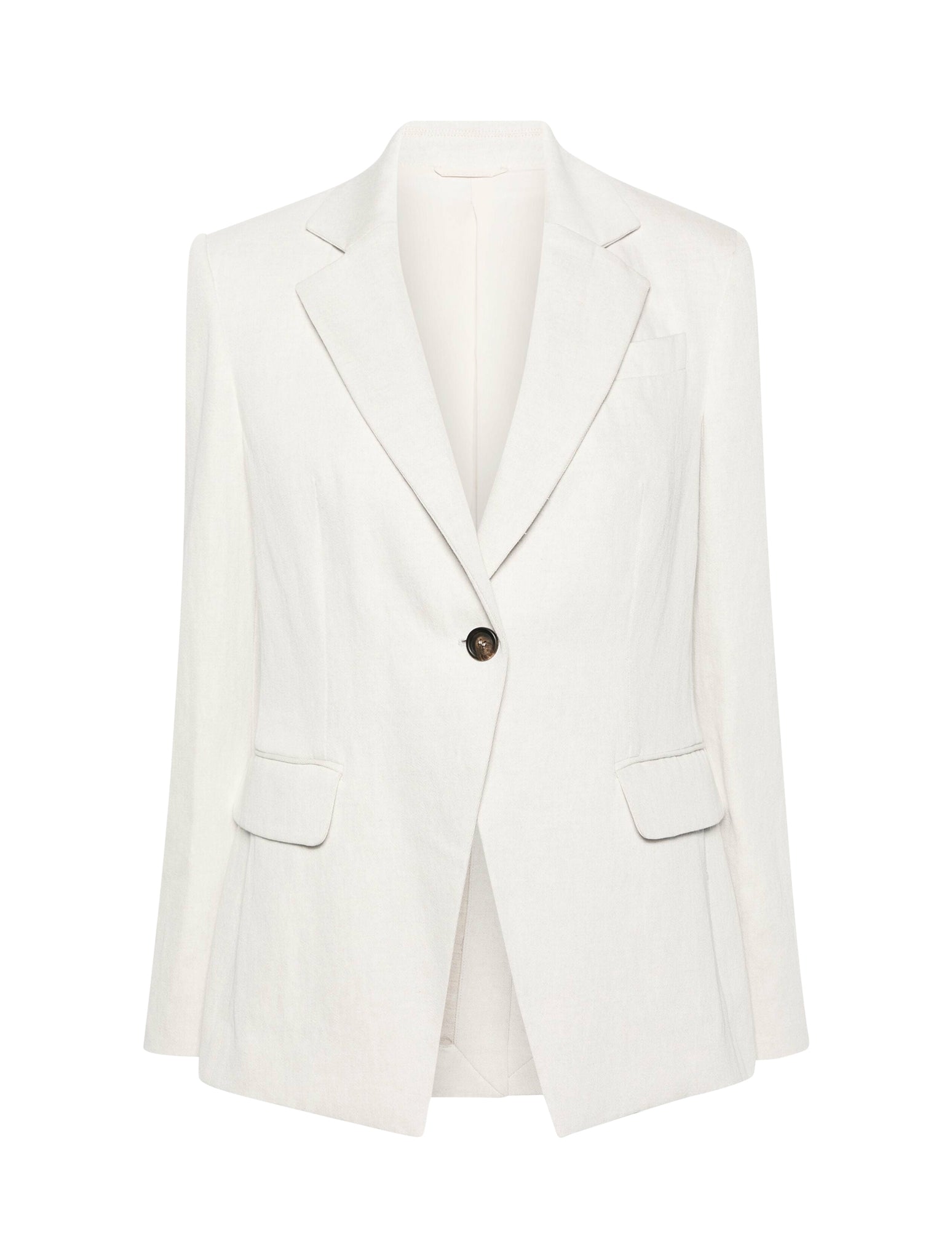 single-breasted cotton blend blazer