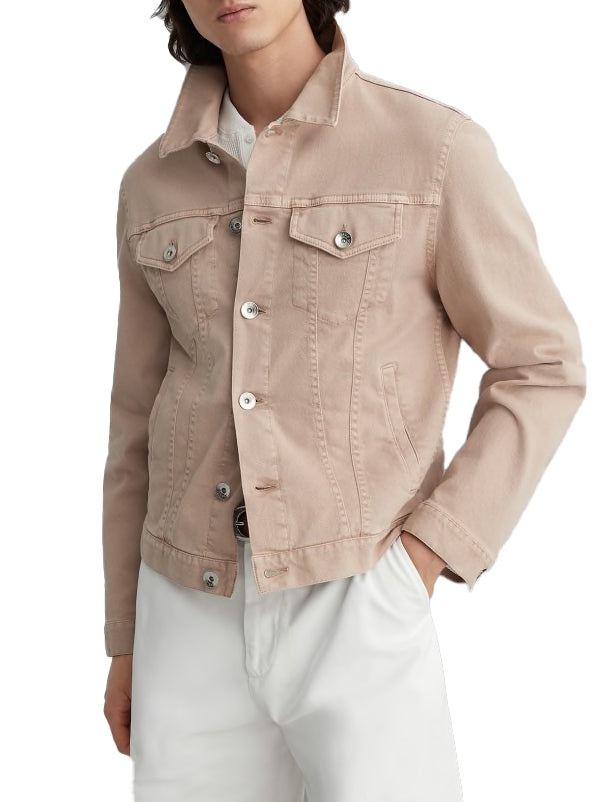 Four-pocket jacket in light, garment-dyed comfort cotton denim