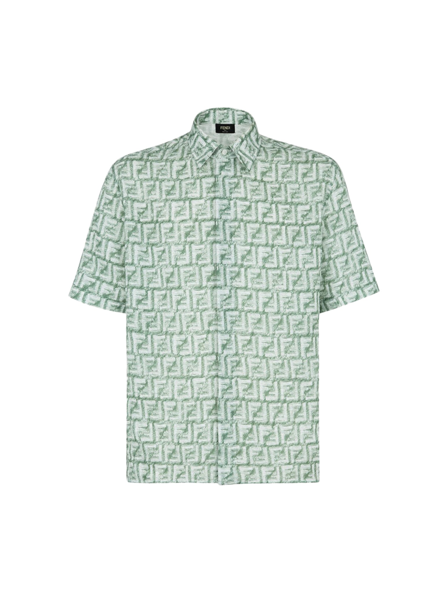 Green linen shirt with label
