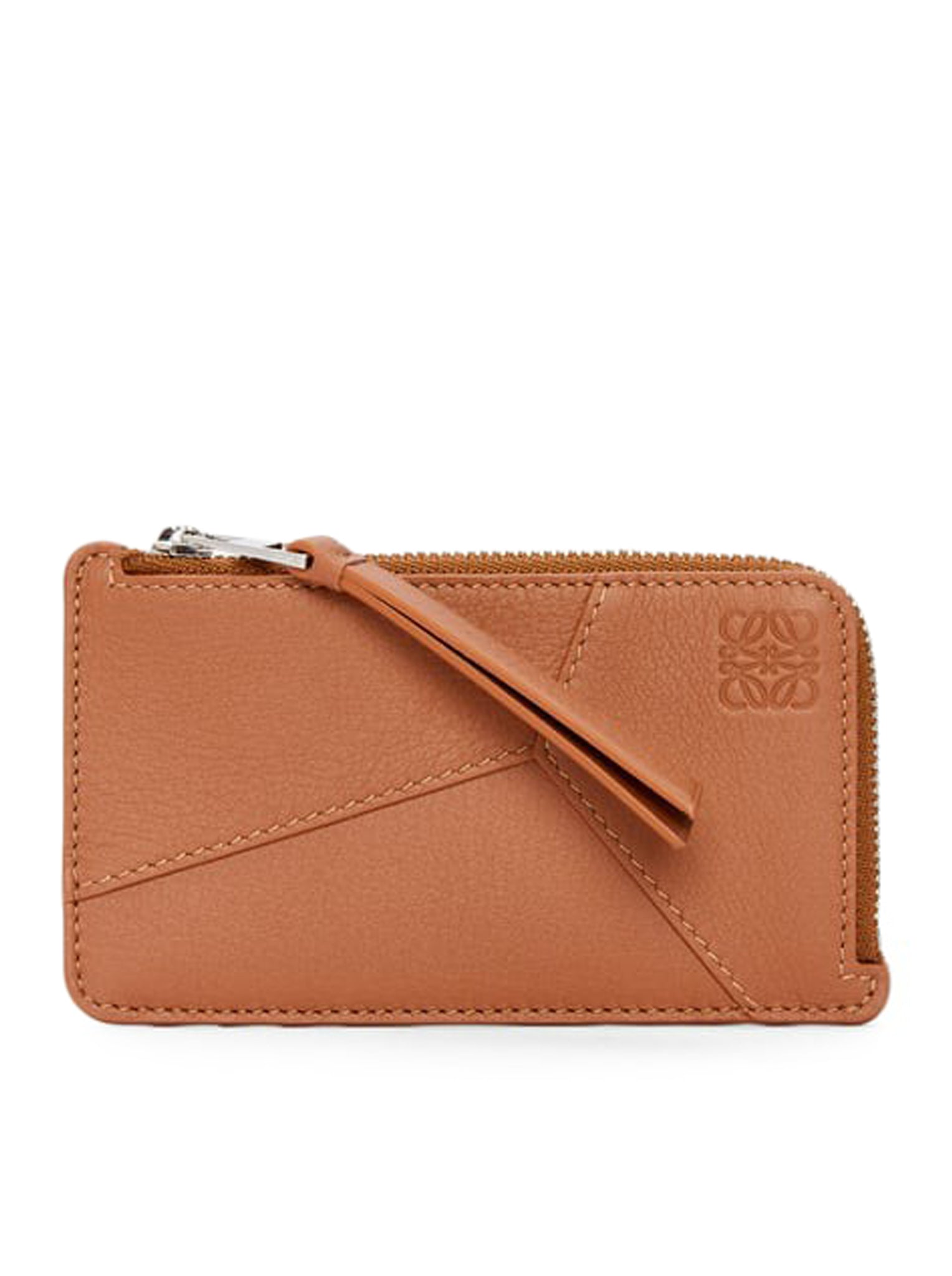 Puzzle card holder with coin purse in classic calfskin